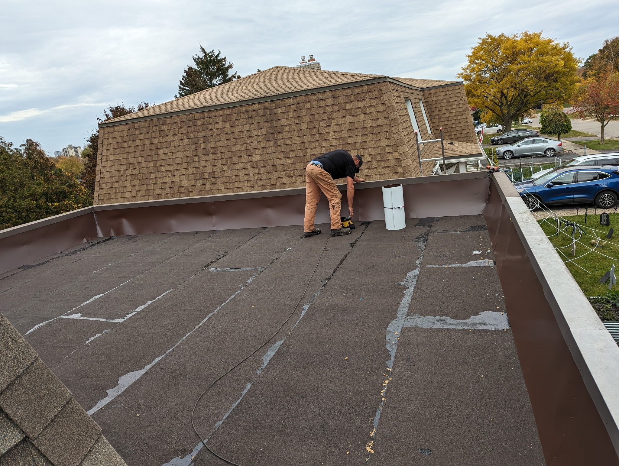 Flat Roof Torch-Down Membrane Replacement